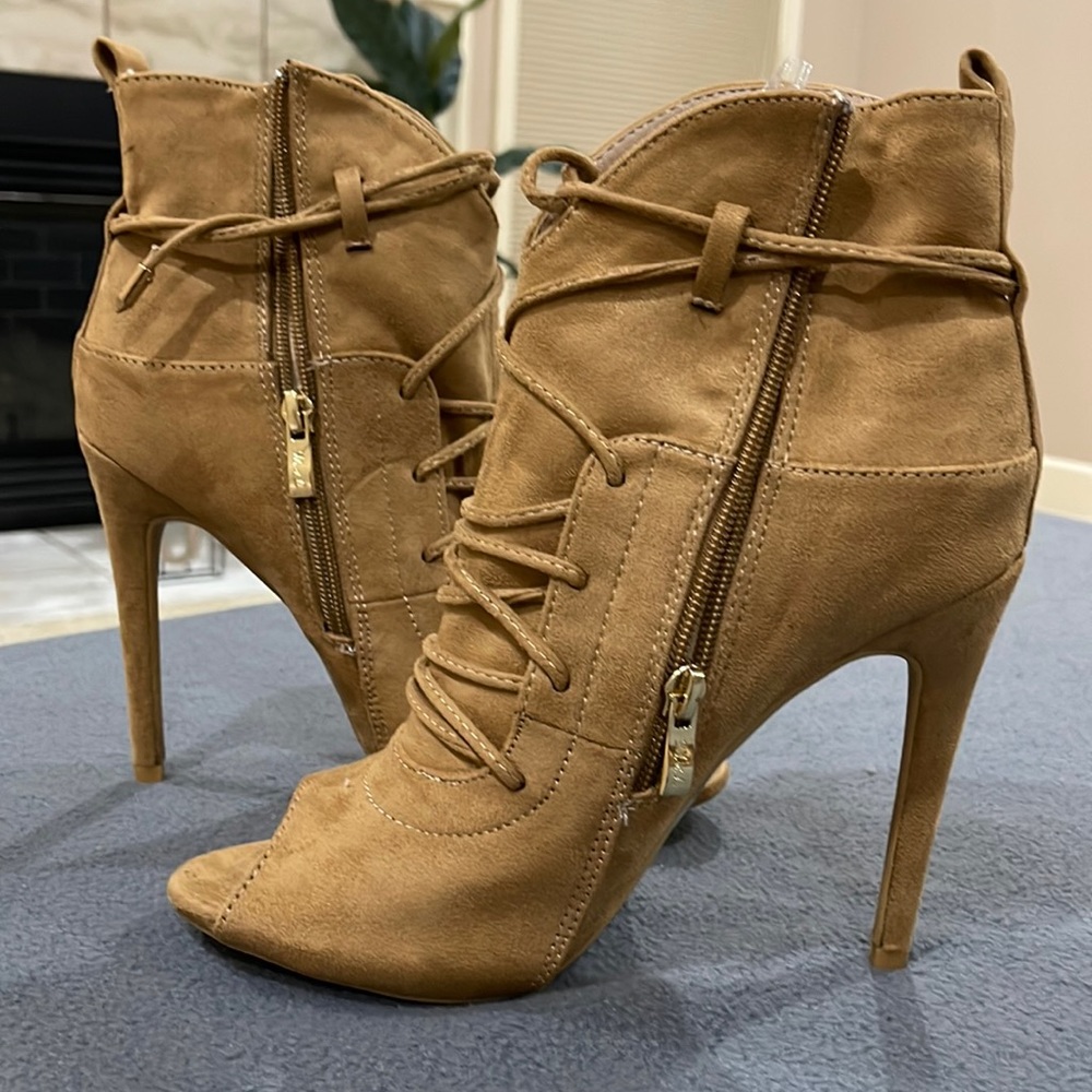 Tan Bootie size 9 worn once from Miss Lola